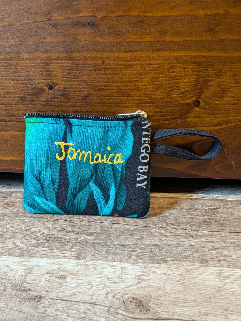Jamaica Teal Tropical Wristlet Pouch